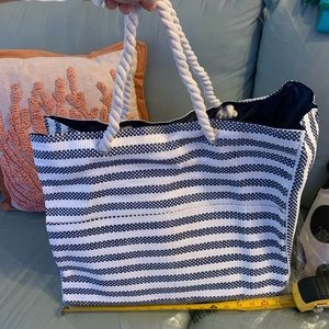 DSW beach tote promo bag with mini pillow and mat